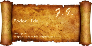 Fodor Ida névjegykártya