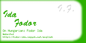 ida fodor business card